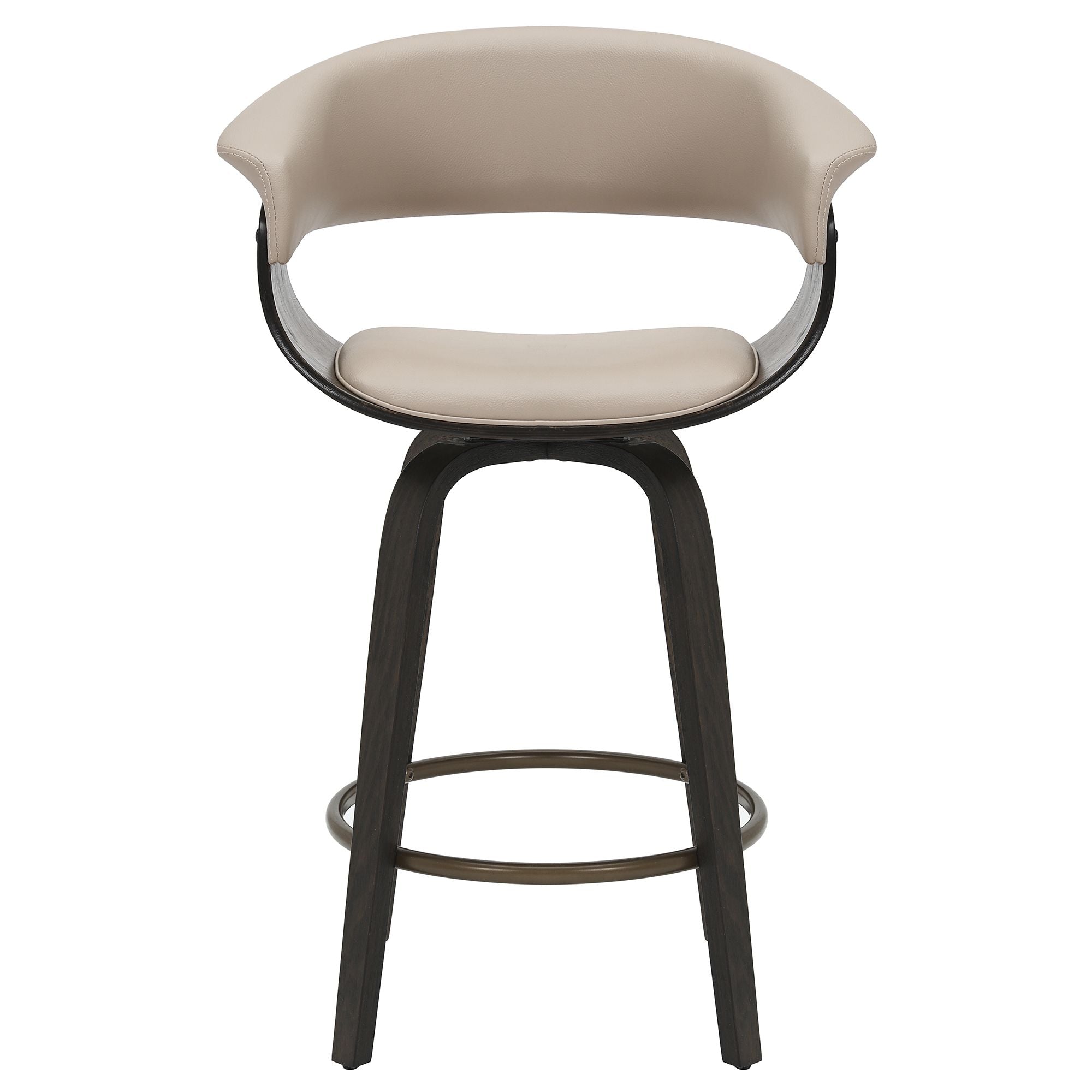 Holt 26" Counter Stool with Swivel, set of 2 in Mushroom and Walnut