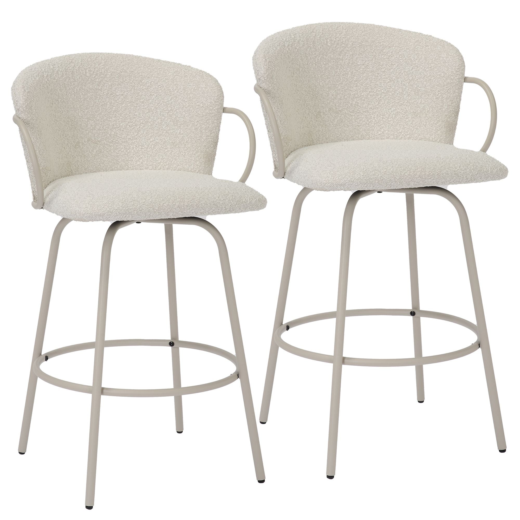 Kalani 26" Counter Stool w/Swivel, Set of 2 in Beige
