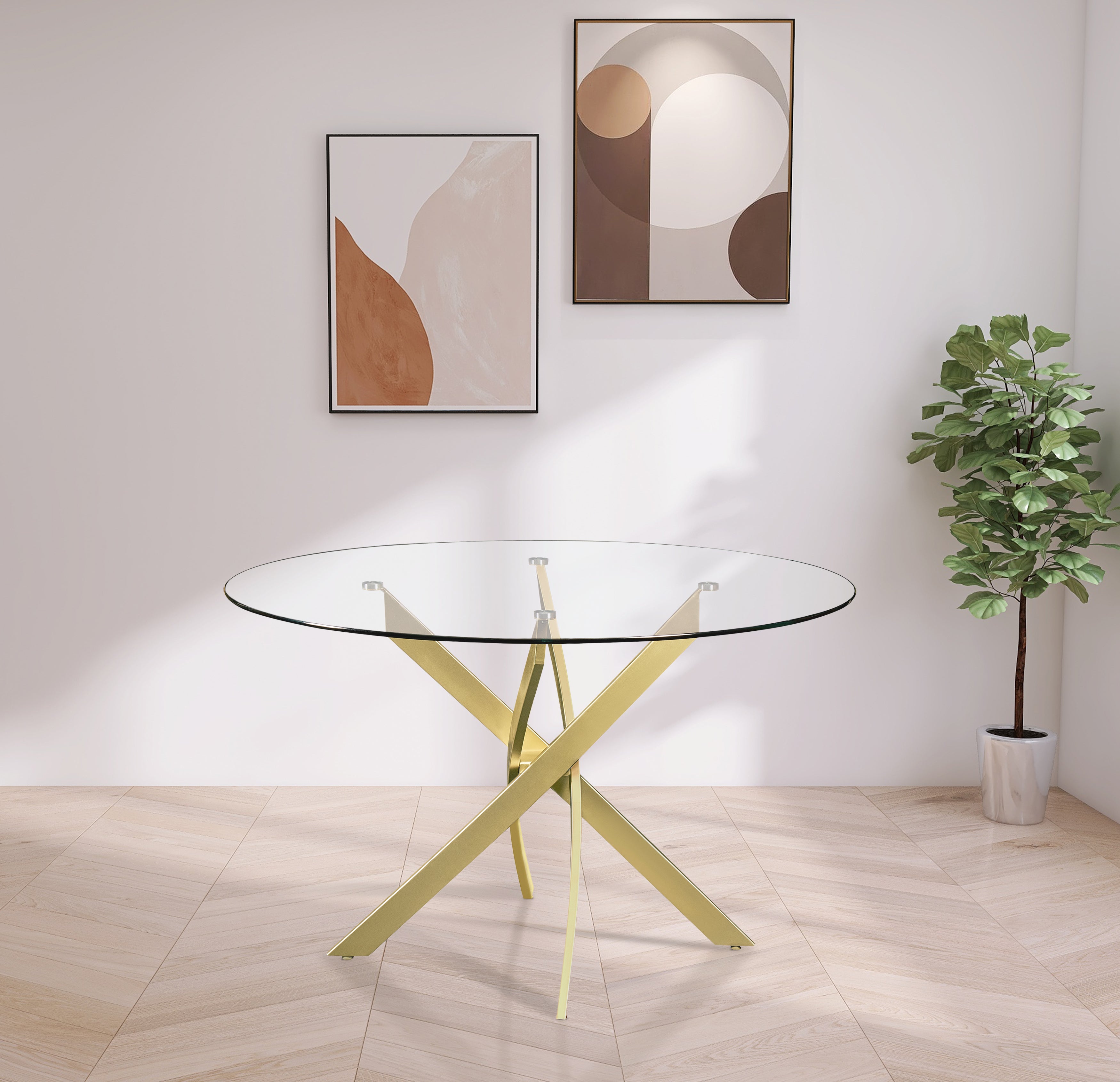 Xander Round Dining Table (Gold)