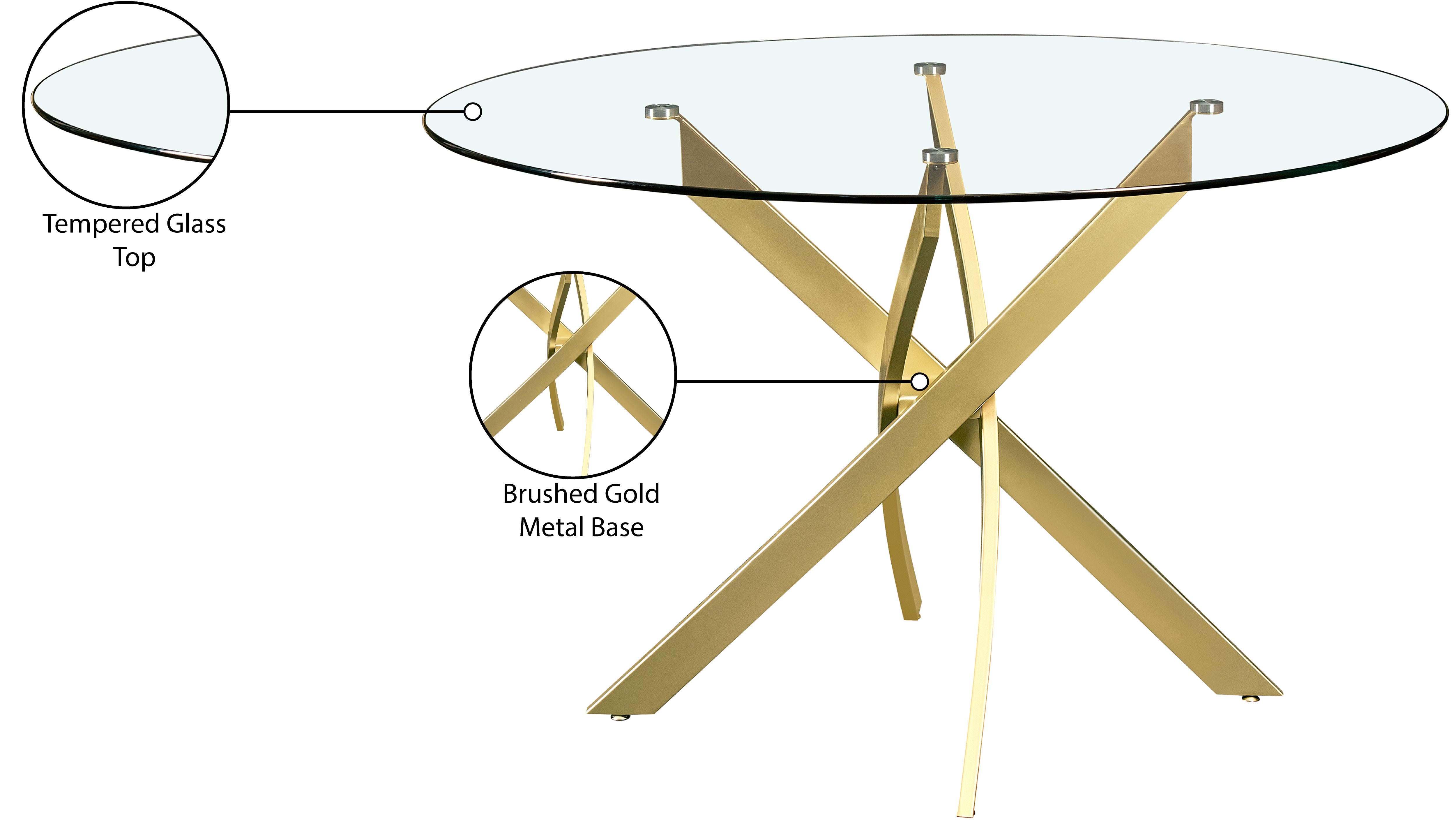 Table à manger ronde Xander (dorée)