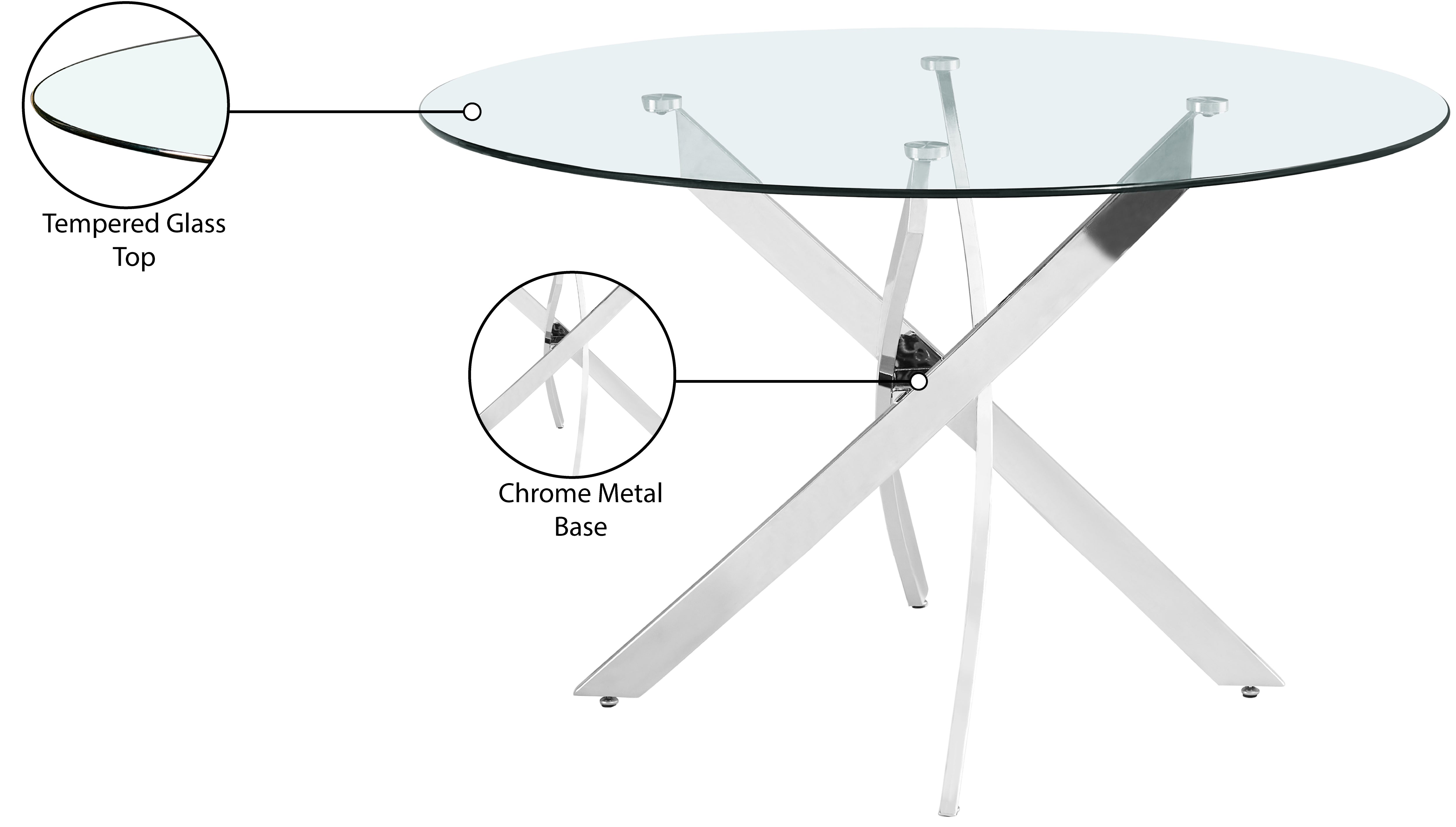 Table à manger ronde Xander (chromée)