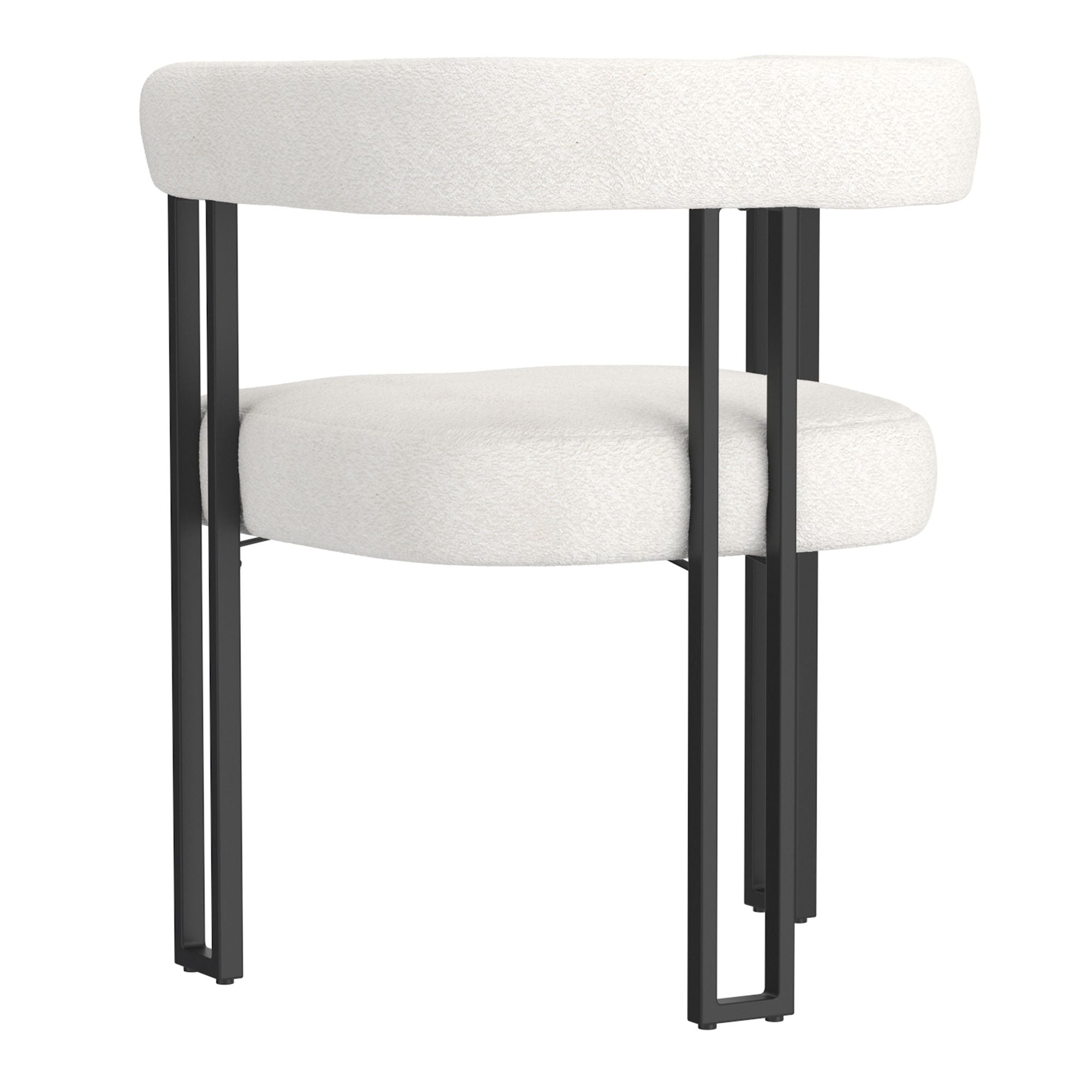 Julius/Scarlet 7pc Dining Set in Black Table with Ivory Chair