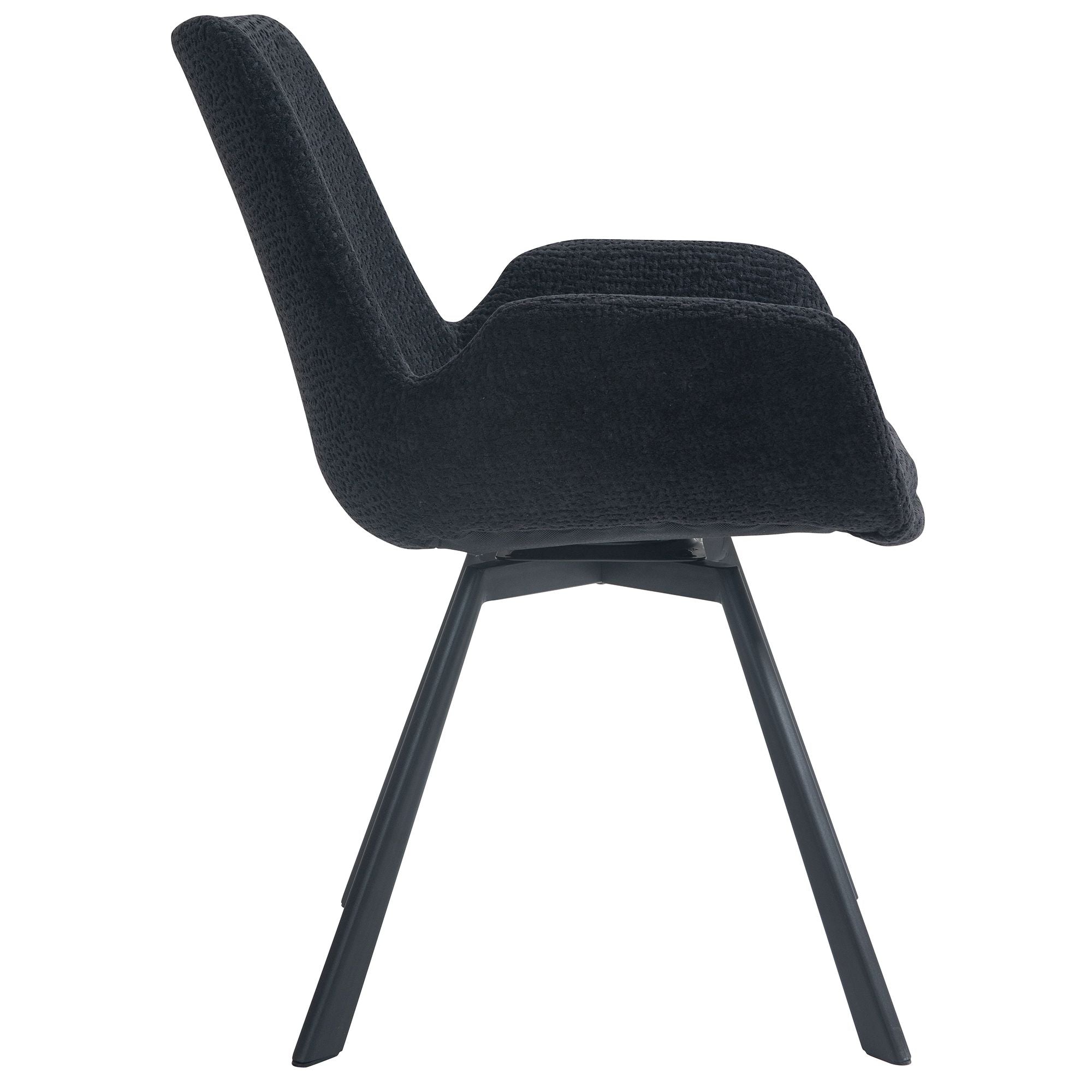 Julius/Signy 7pc Dining Set in White Table with Black Chair