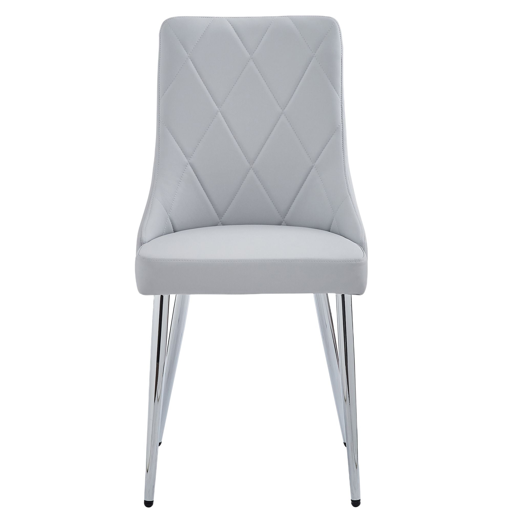 Solara/Devo 5pc Dining Set in Chrome with Grey Chair