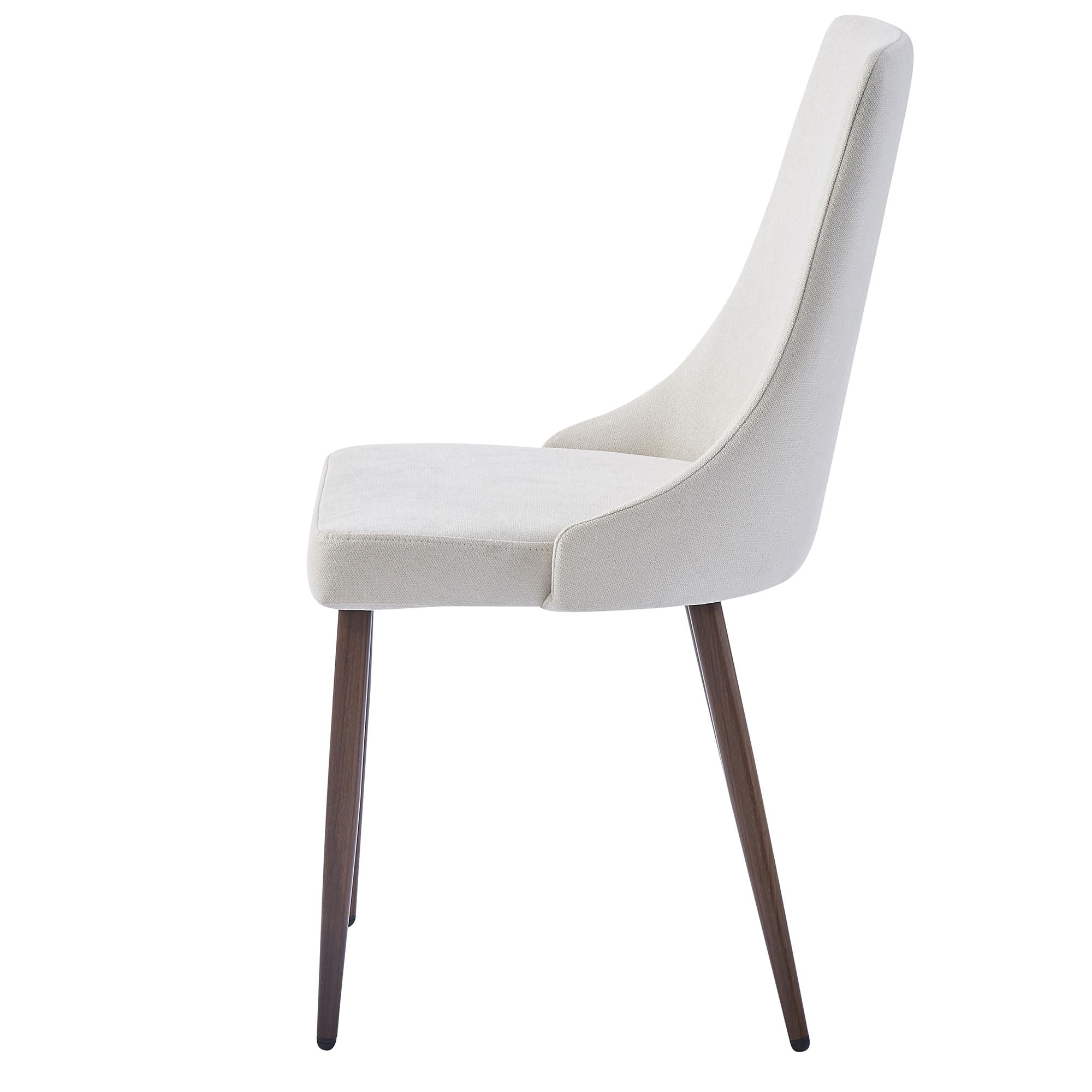 Rocca/Cora 5pc Dining Set in Walnut with Beige Chair