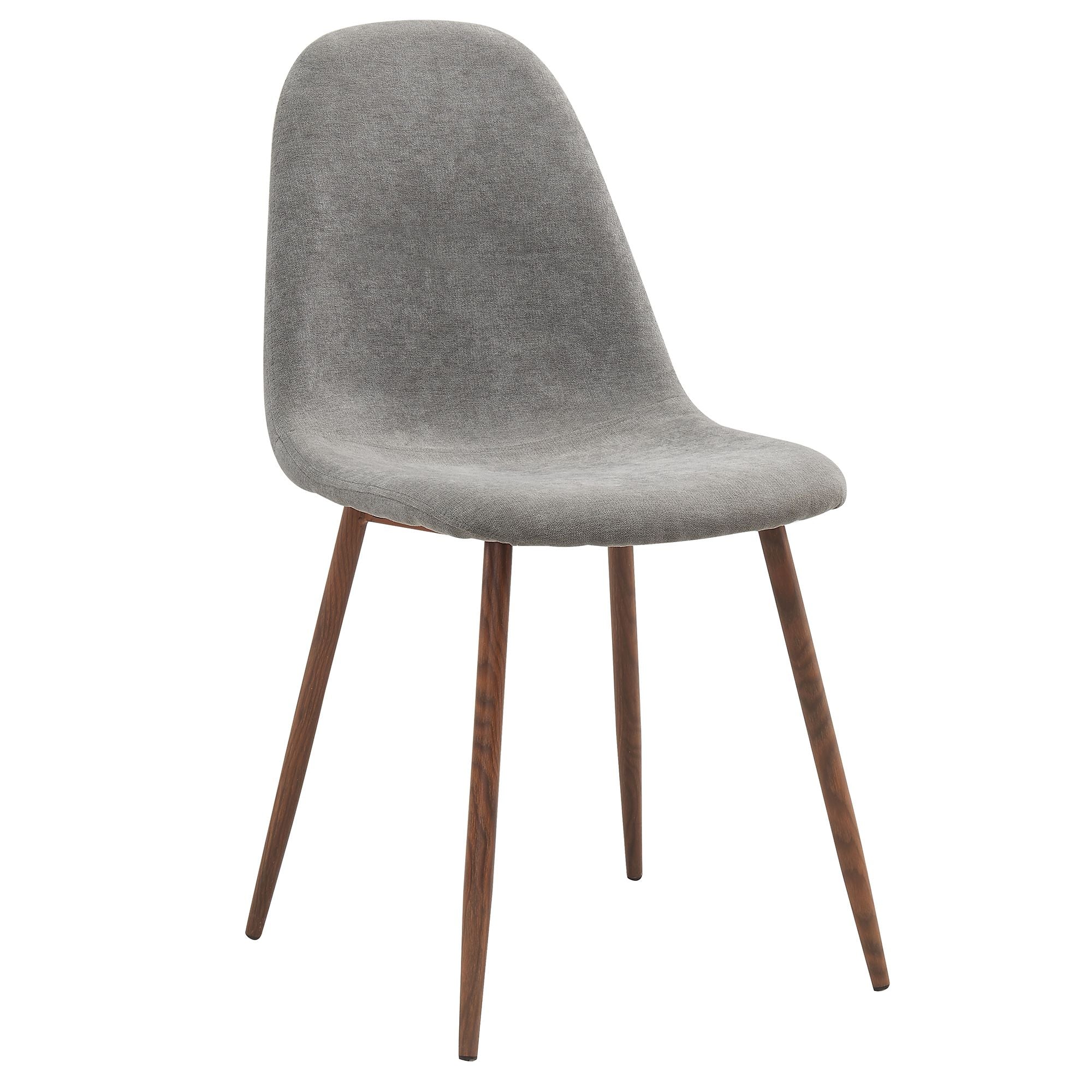 Rocca/Lyna 5pc Dining Set in Walnut with Grey Chair