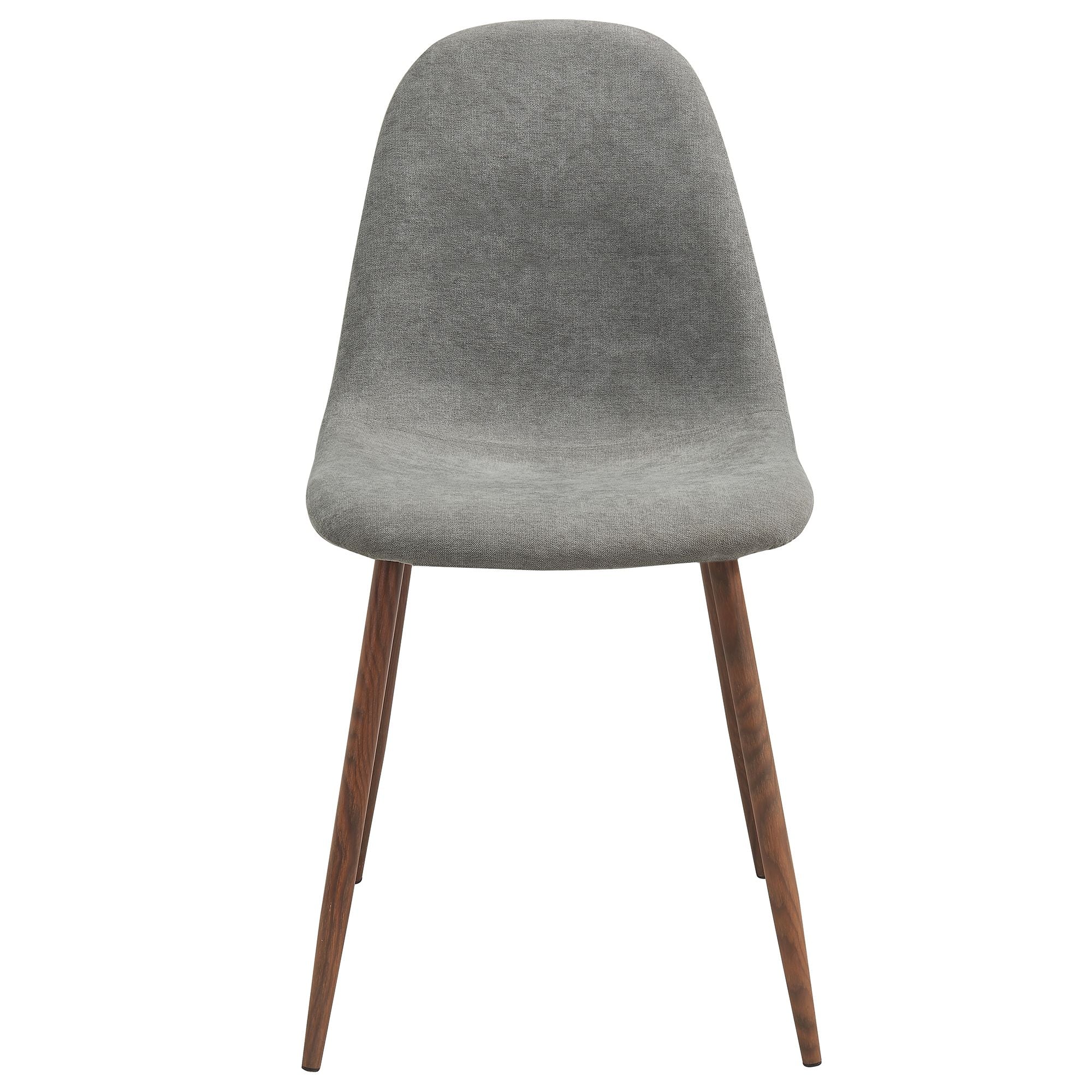 Rocca/Lyna 5pc Dining Set in Walnut with Grey Chair