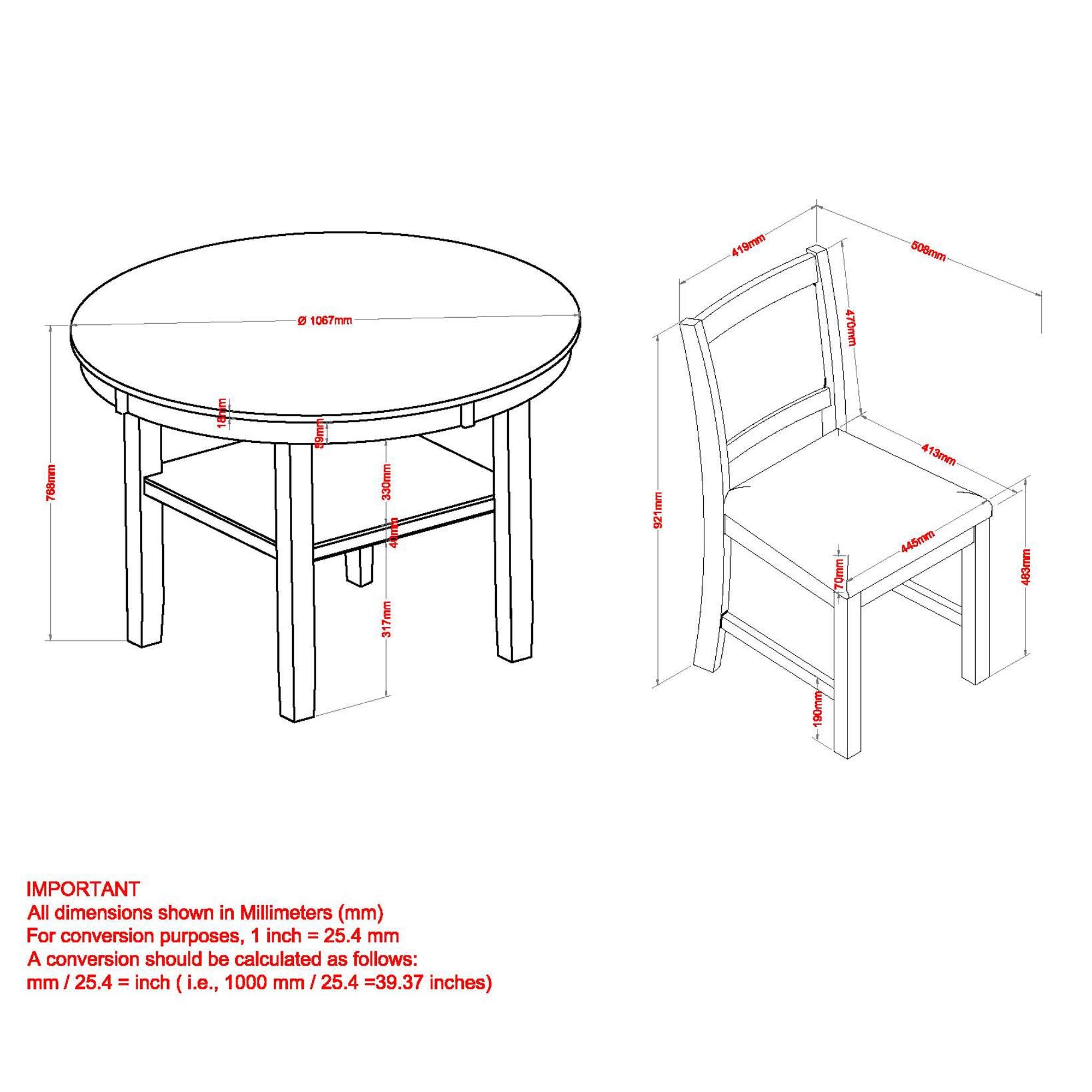 Samuel 5pc Dining set in Whitewash