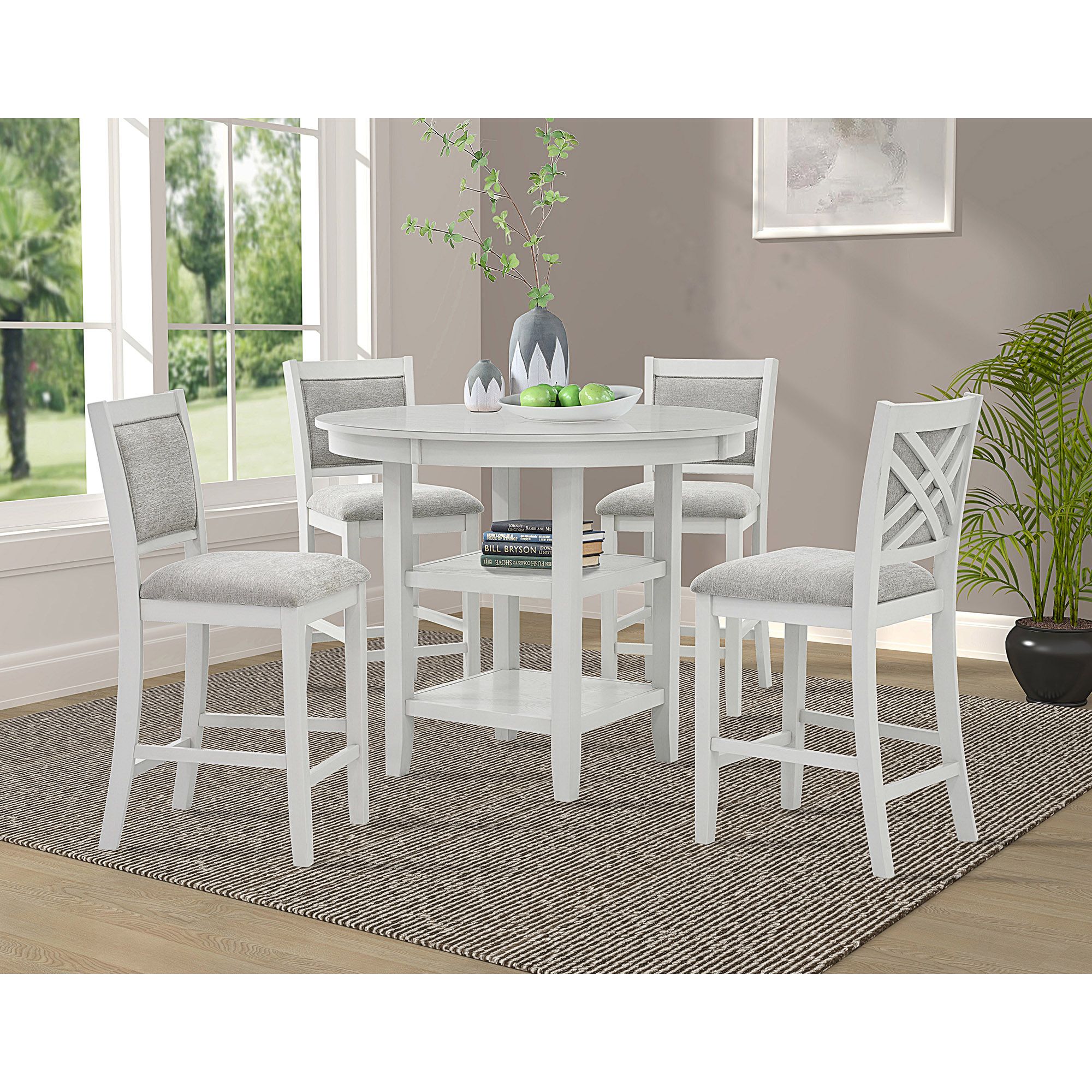 Samuel 5pc Pub set in Whitewash