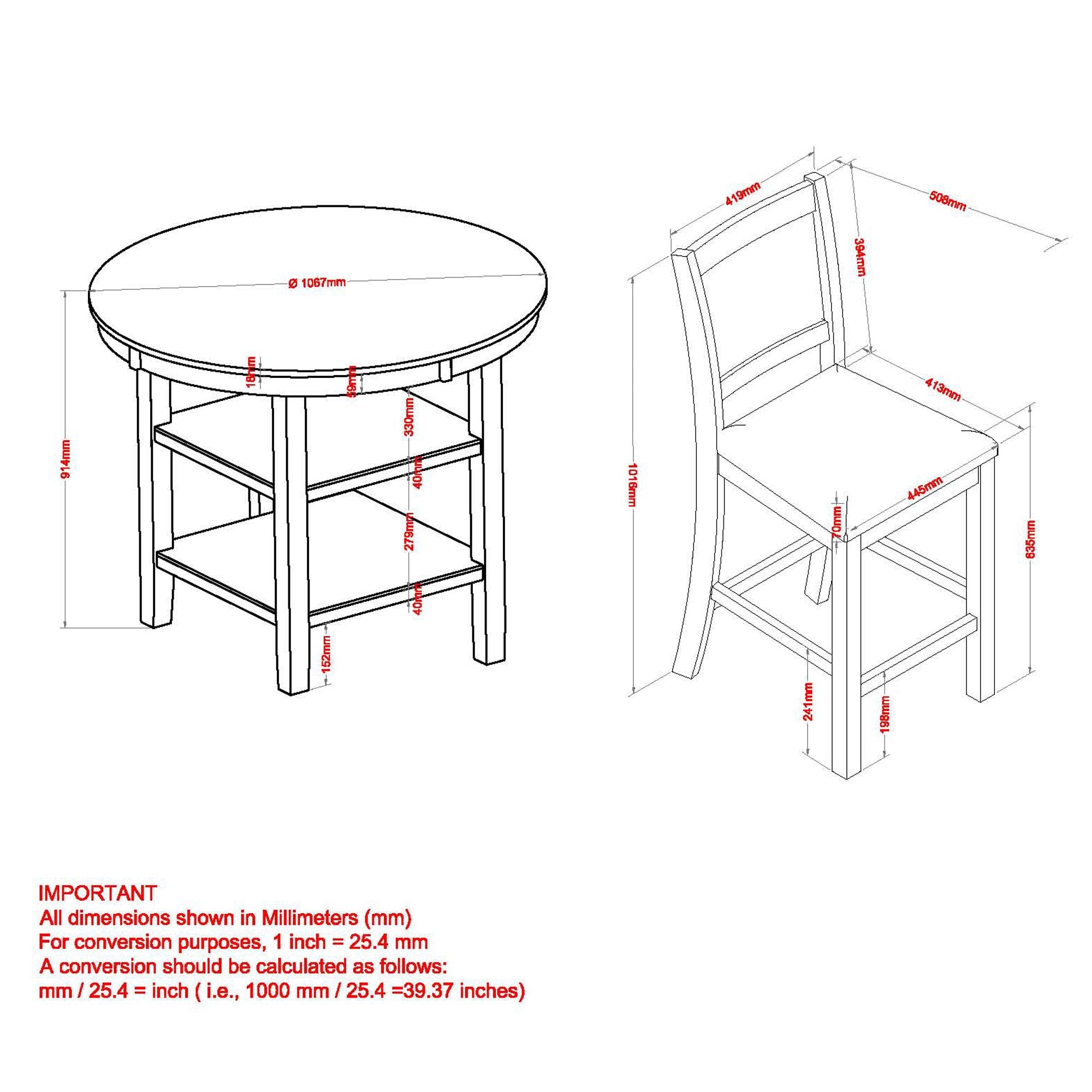 Samuel 5pc Pub set in Whitewash