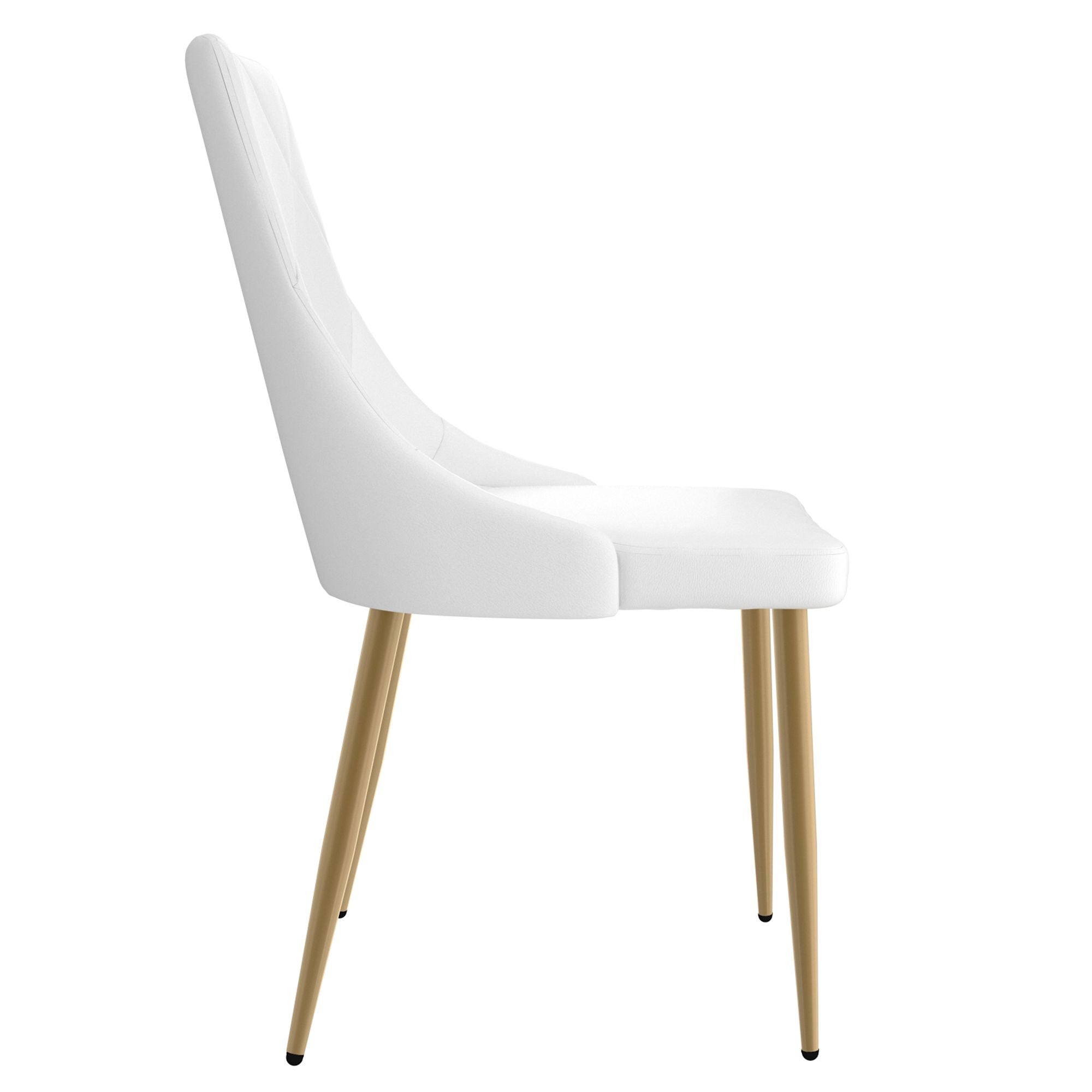 Carmilla/Antoine 5pc Dining Set in Aged Gold with White Chair