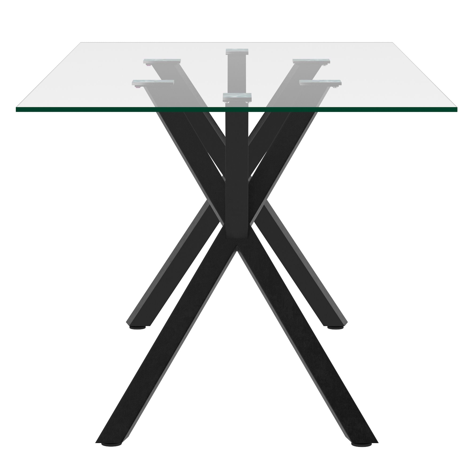 Stark/Venice 7pc Dining Set in Black with Beige Chair