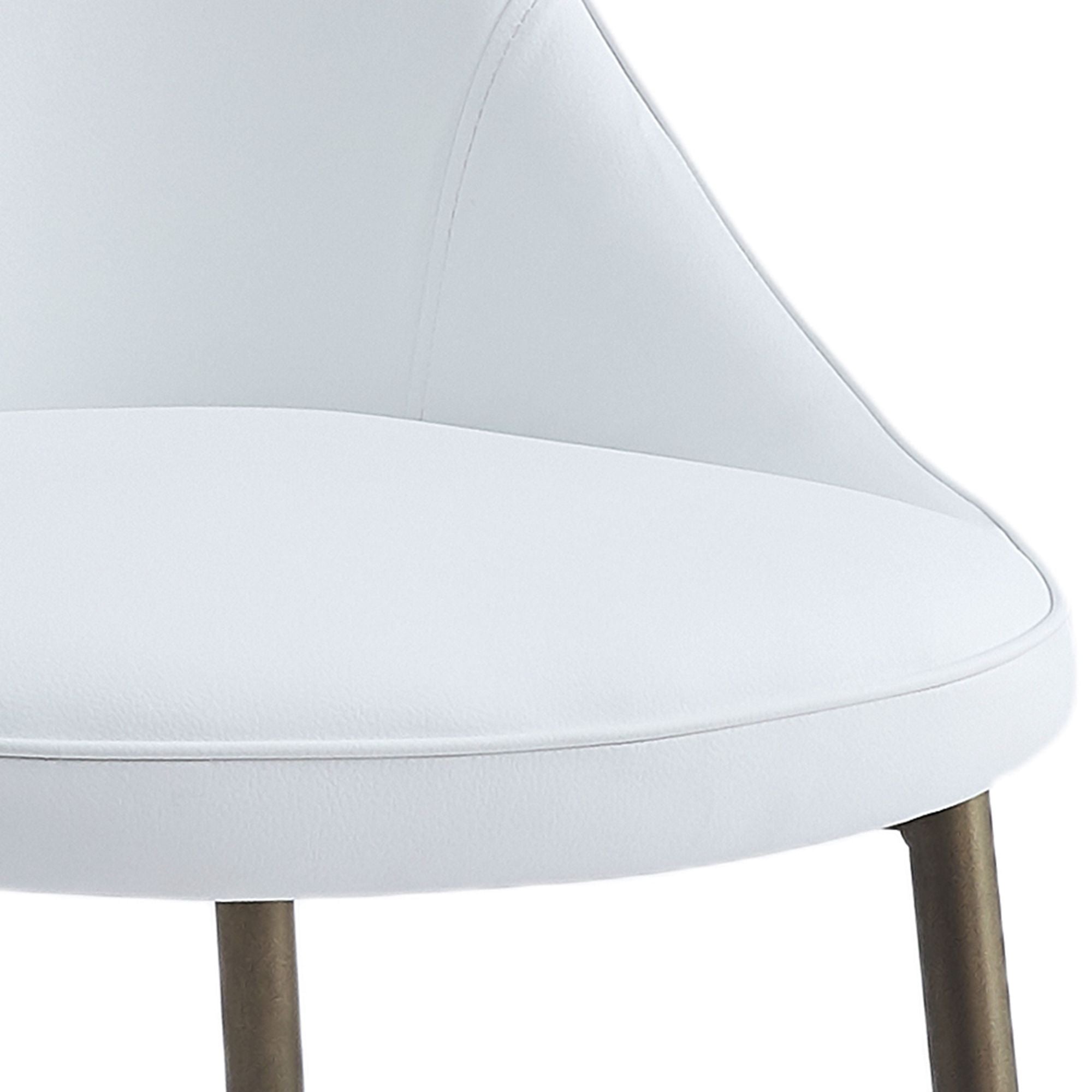 Stark/Cleo 7pc Dining Set in Aged Gold with White Chair