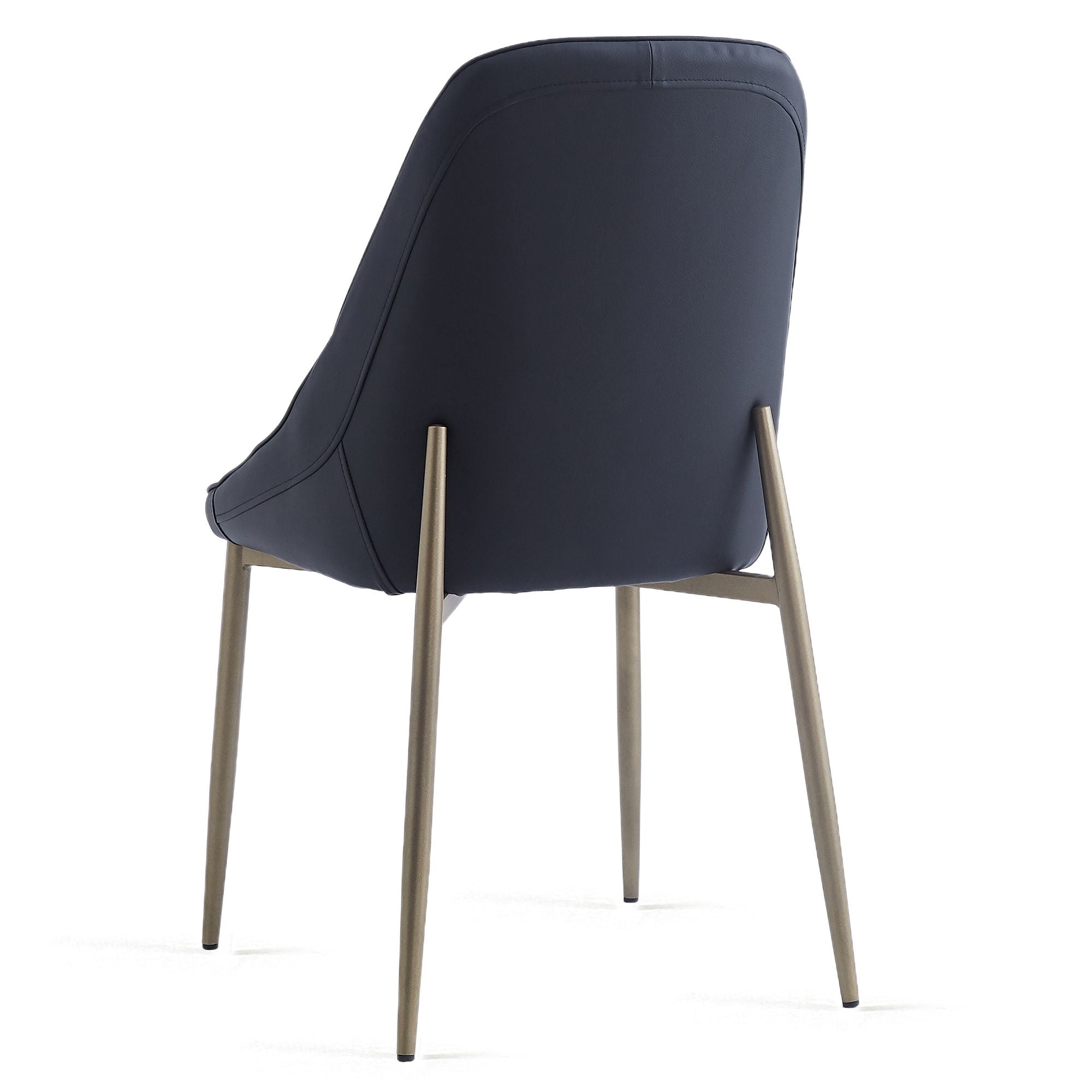 Zilo/Cleo Large 7pc Dining Set in Aged Gold with Black Chair