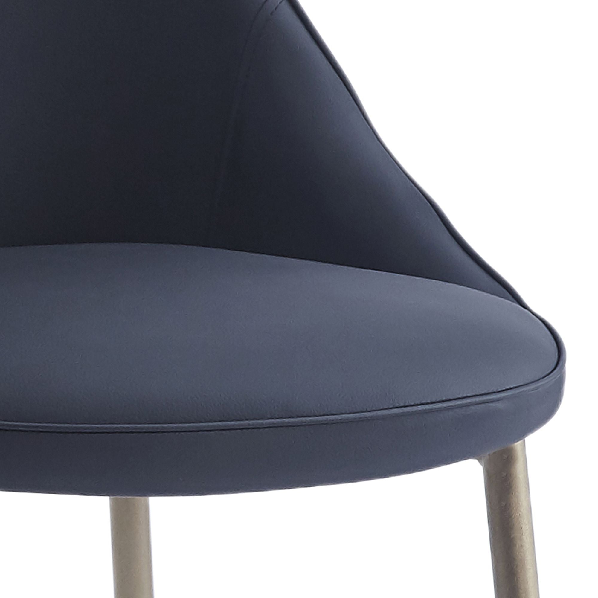 Zilo/Cleo Large 7pc Dining Set in Aged Gold with Black Chair