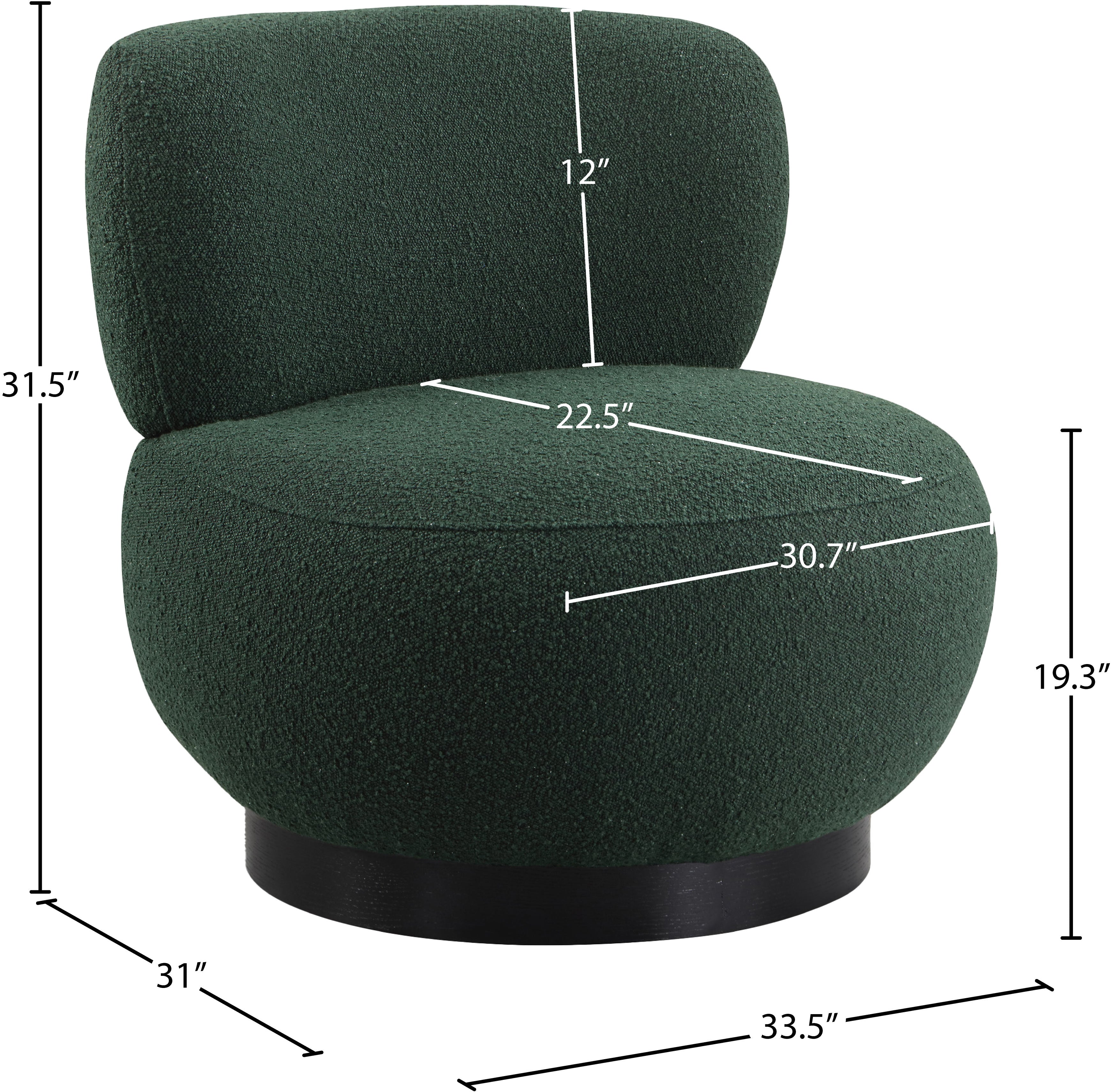 Fauteuil d'appoint rembourré en chenille Vivi 