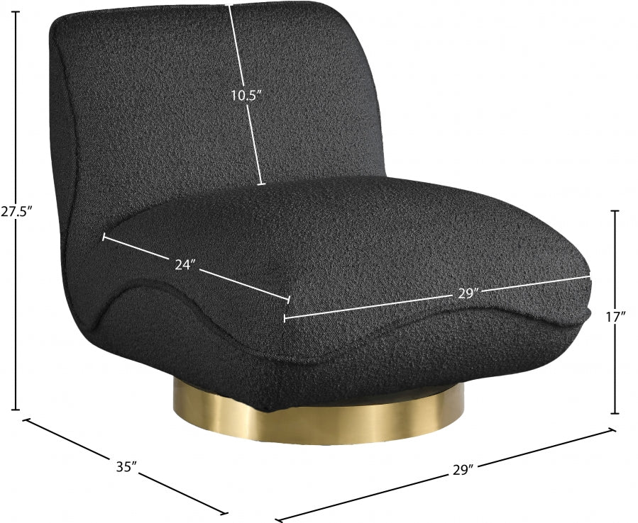 Geneva Boucle Fabric Upholstered Swivel Accent Chair
