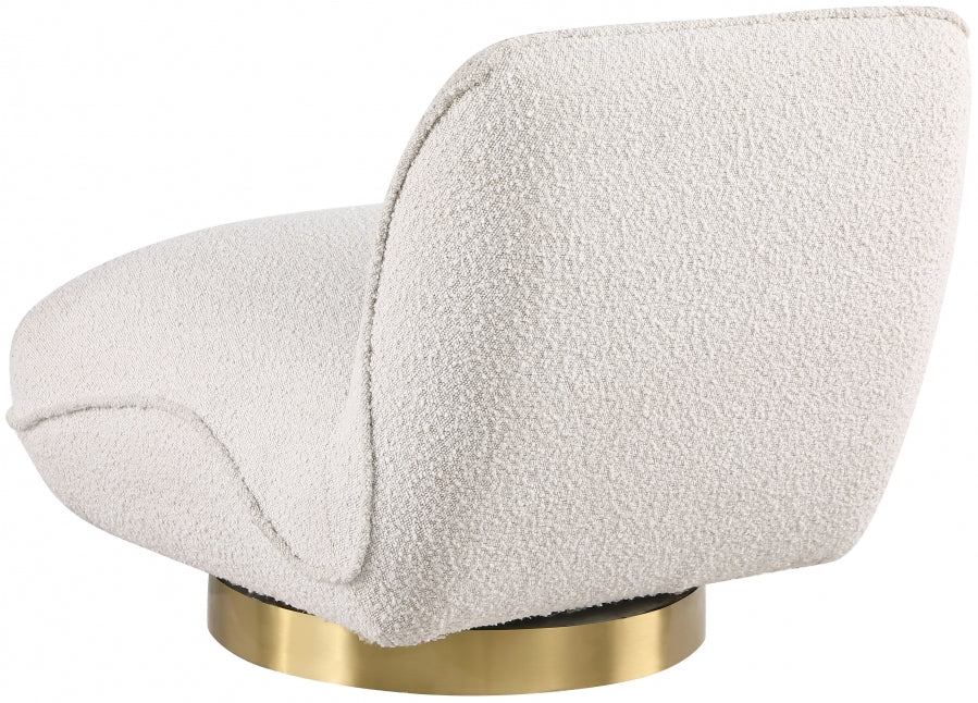 Geneva Boucle Fabric Upholstered Swivel Accent Chair