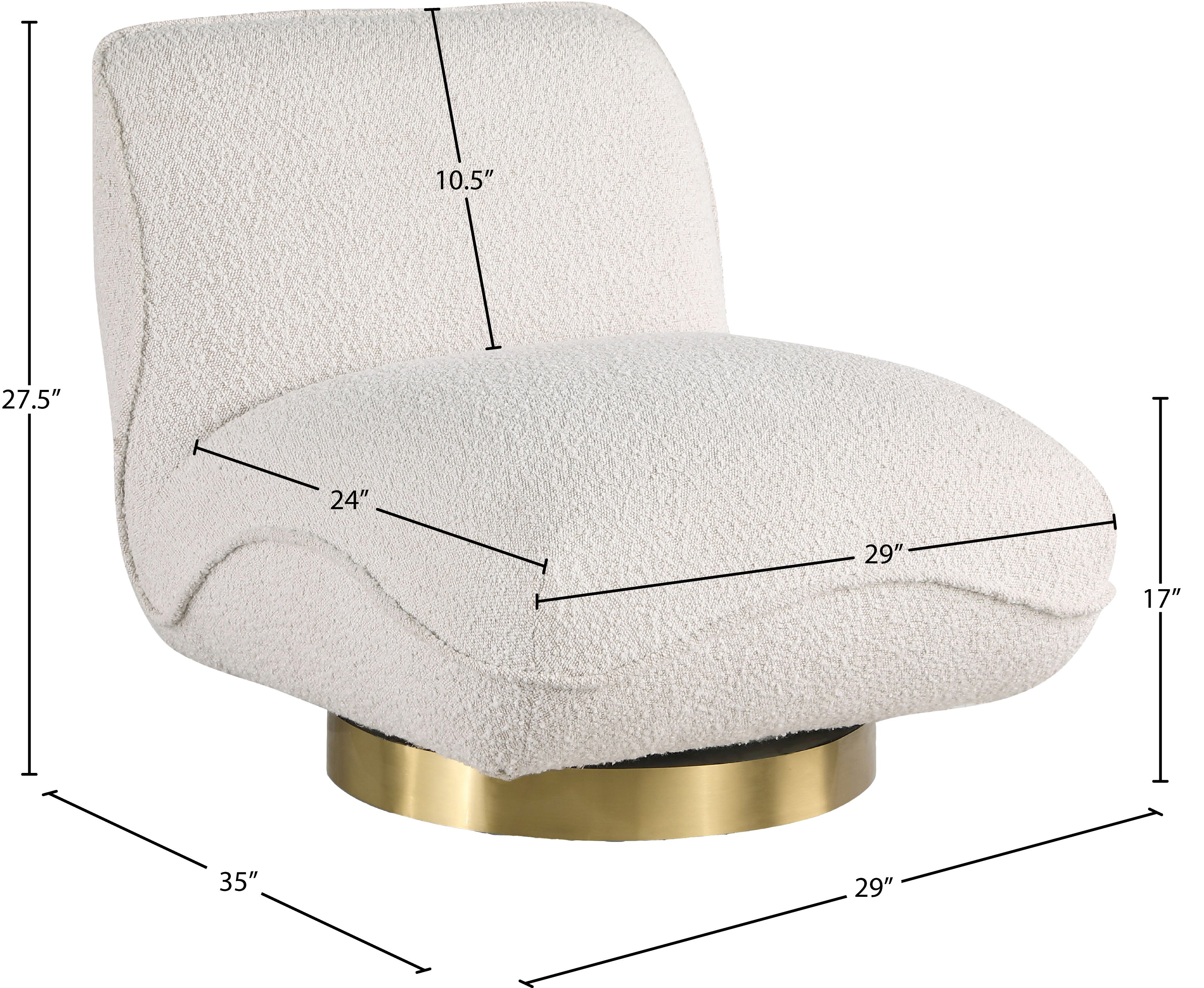 Geneva Boucle Fabric Upholstered Swivel Accent Chair