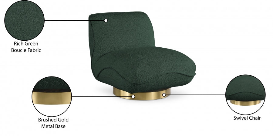 Geneva Boucle Fabric Upholstered Swivel Accent Chair