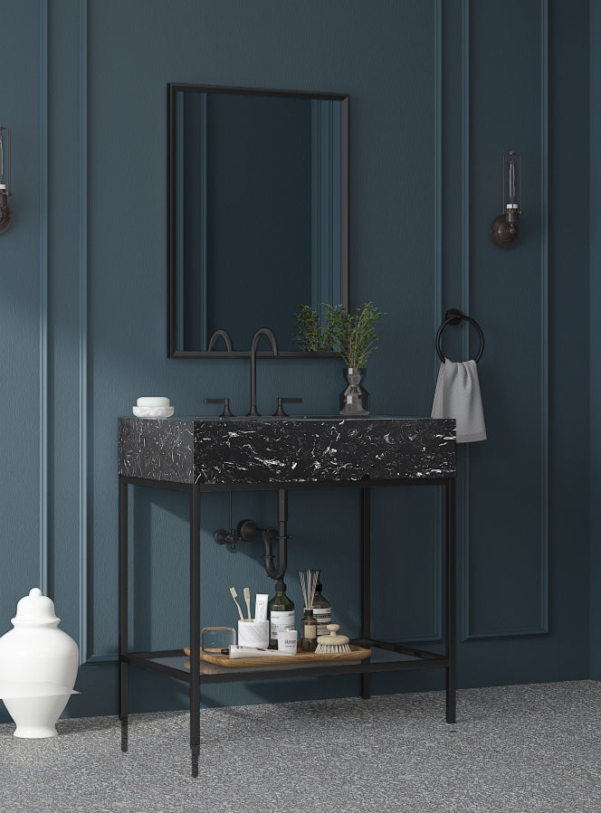 Meuble-lavabo mural pour salle de bain avec lavabo inclus