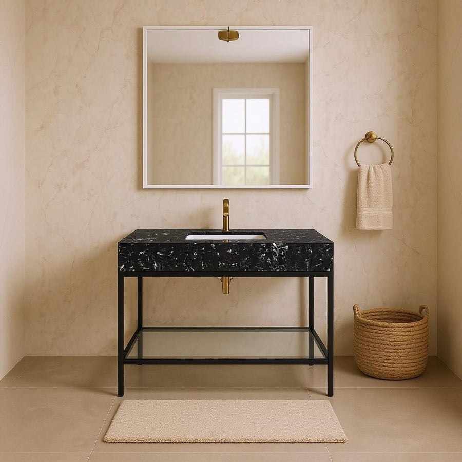 Meuble-lavabo mural pour salle de bain avec lavabo inclus
