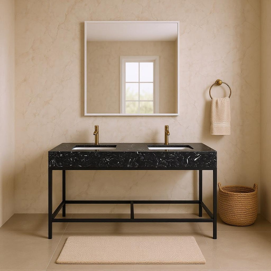 Meuble-lavabo mural pour salle de bain avec lavabo inclus