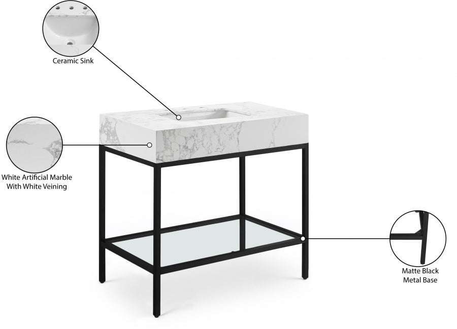 Meuble-lavabo mural pour salle de bain avec lavabo inclus