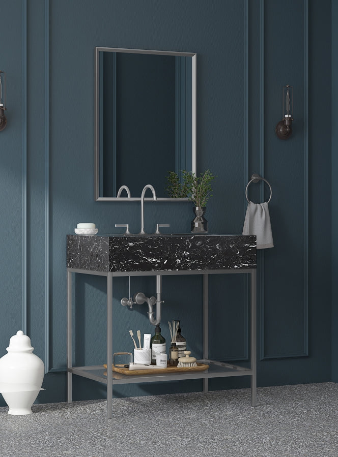 Meuble-lavabo mural pour salle de bain avec lavabo inclus
