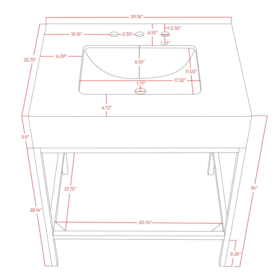 Marmo Engineered Stone Top and Brushed Chrome, Steel And Glass Base Vanity