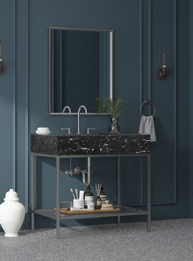 Meuble-lavabo mural pour salle de bain avec lavabo inclus