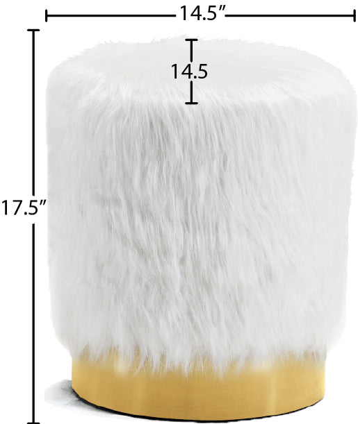 Joy Faux Fur Ottoman | Stool