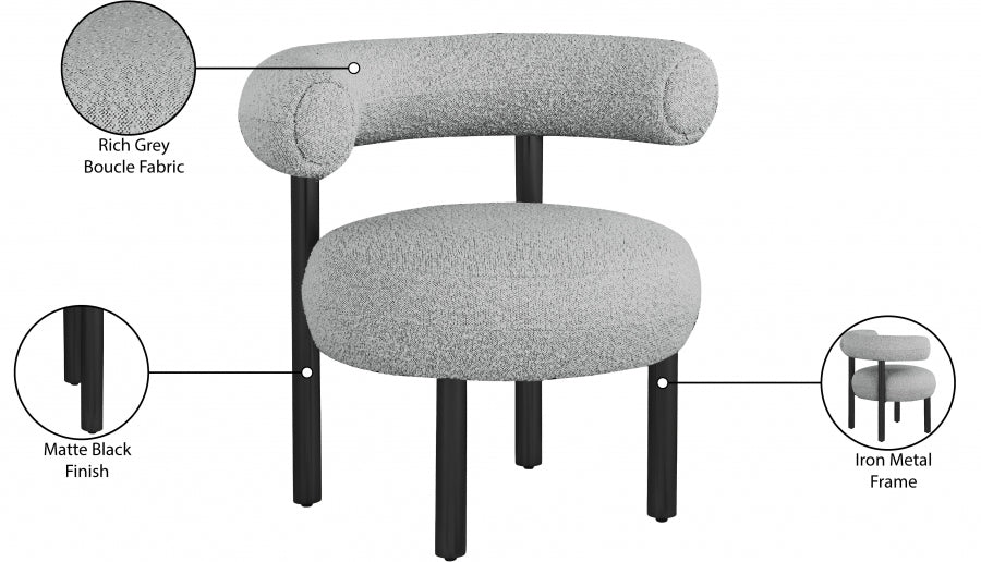 Fauteuil d'appoint rembourré en chenille Vivi 
