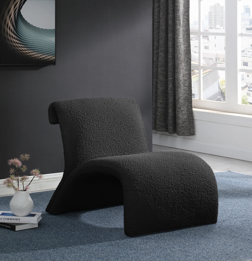 Mulberry Boucle Fabric Upholstered Accent Chair