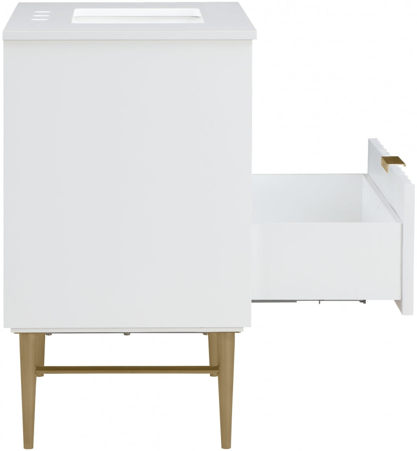 Modernist Engineered Stone Top And Solid Wood Base (brushed gold) Bathroom Vanity
