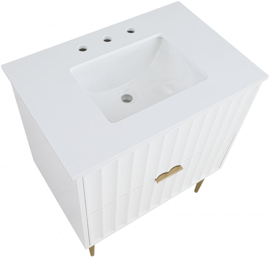 Modernist Engineered Stone Top And Solid Wood Base (brushed gold) Bathroom Vanity