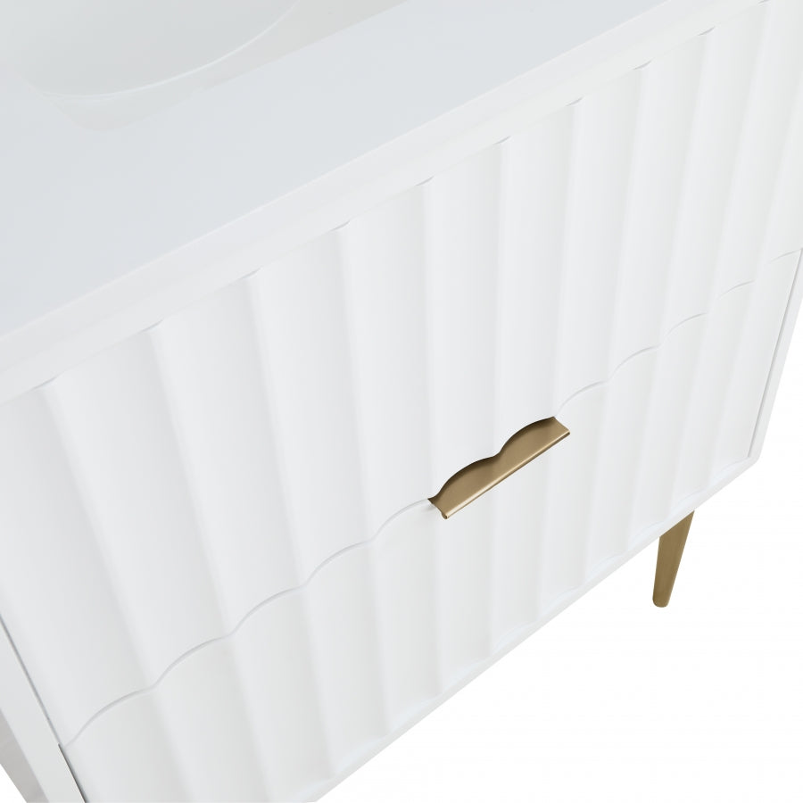 Modernist Engineered Stone Top And Solid Wood Base (brushed gold) Bathroom Vanity