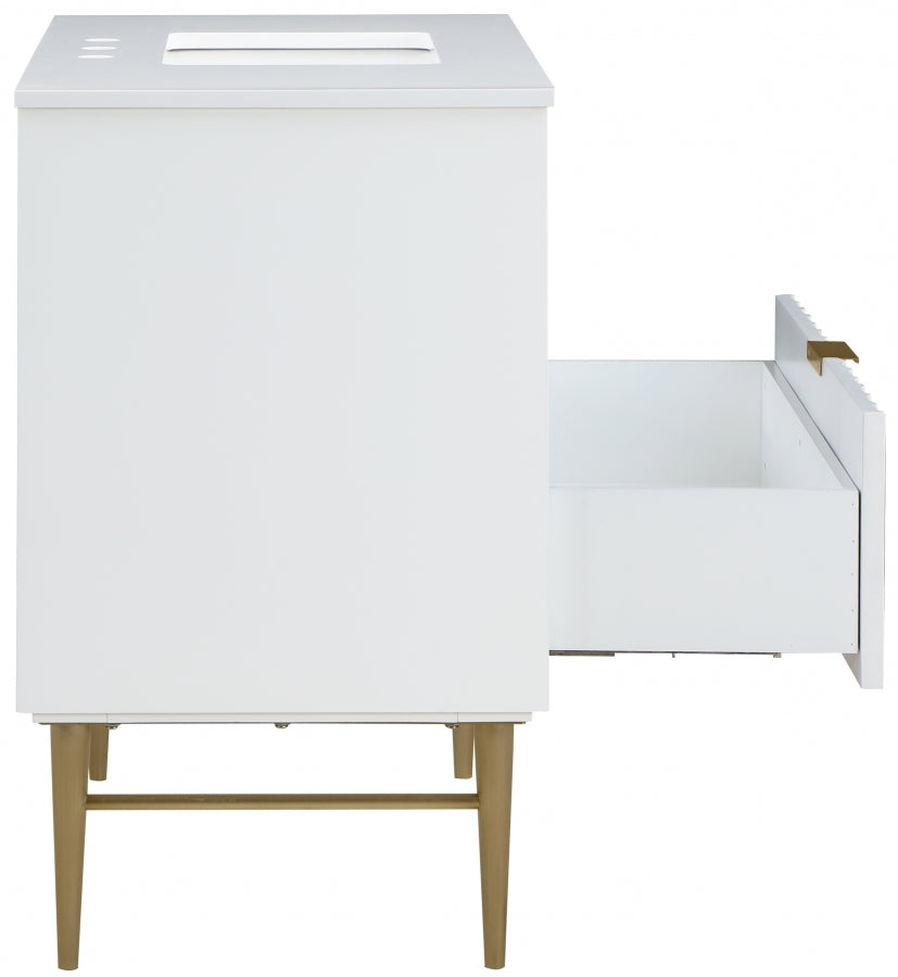 Modernist Engineered Stone Top And Solid Wood Base (brushed gold) Bathroom Vanity