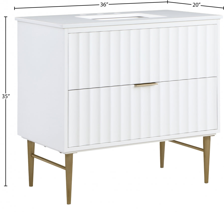 Modernist Engineered Stone Top And Solid Wood Base (brushed gold) Bathroom Vanity