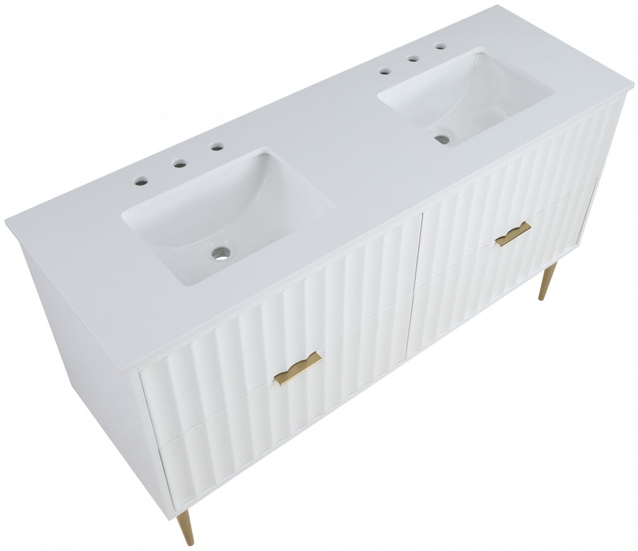 Meuble-lavabo mural pour salle de bain avec lavabo inclus