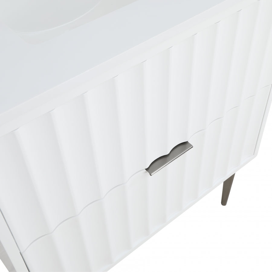 Modernist Engineered Stone Top And Solid Wood Base (brushed chrome) Bathroom Vanity