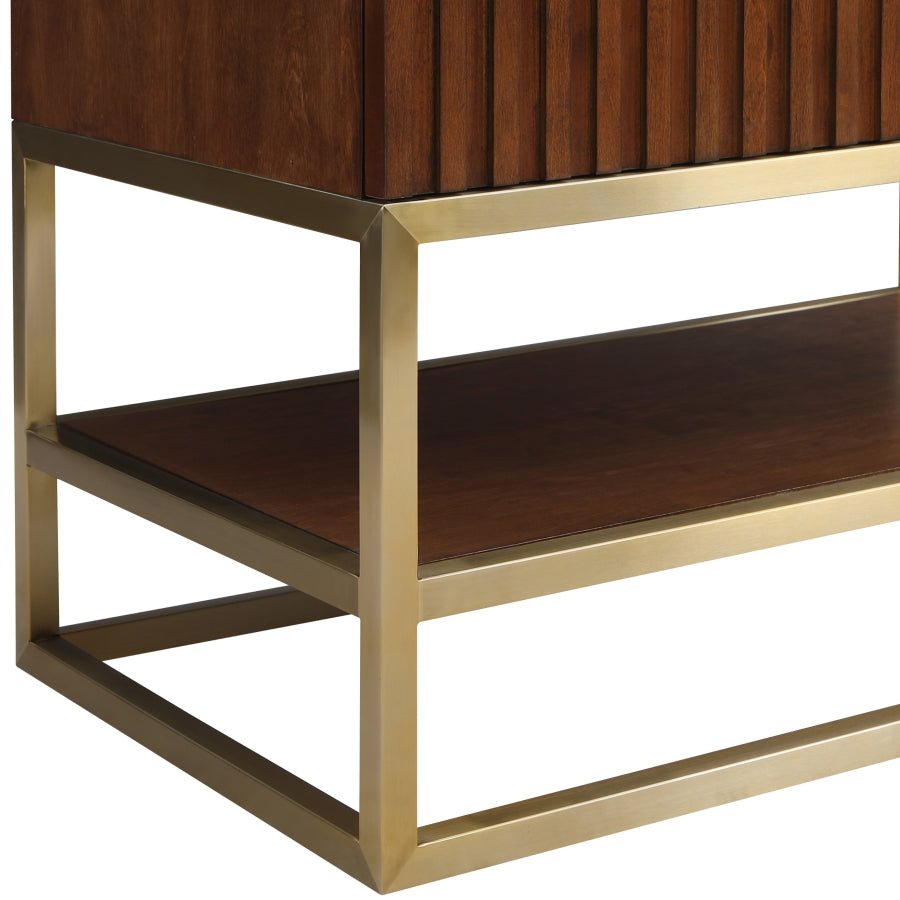 Monad Genuine Marble Top, Steel And Glass Base Vanity