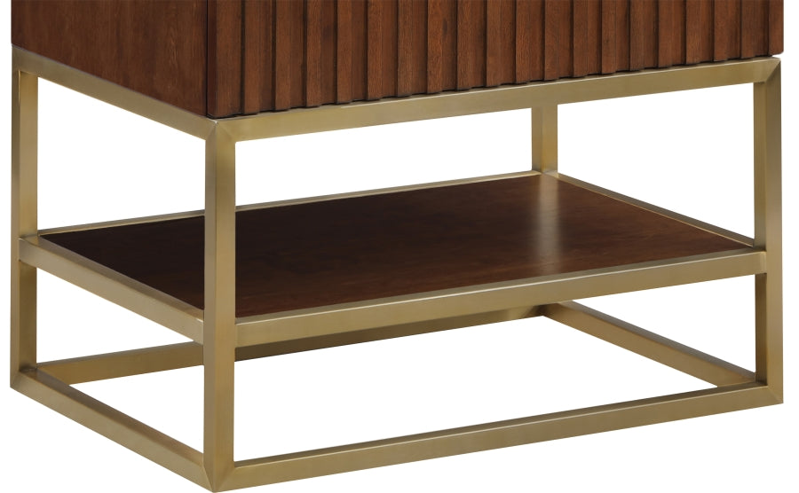 Monad Genuine Marble Top, Steel And Glass Base Vanity