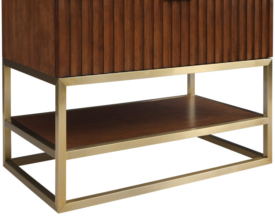 Monad Genuine Marble Top, Steel And Glass Base Vanity