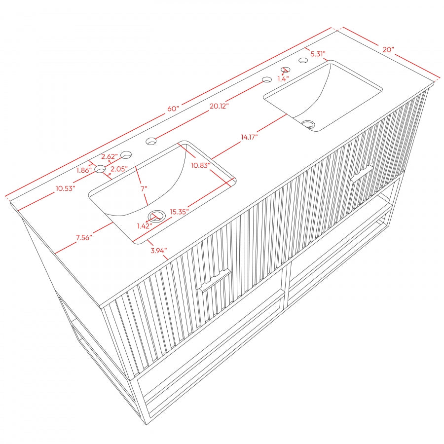 Meuble-lavabo mural pour salle de bain avec lavabo inclus