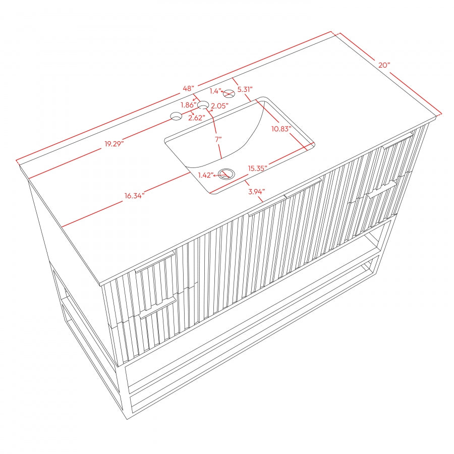 Meuble-lavabo mural pour salle de bain avec lavabo inclus
