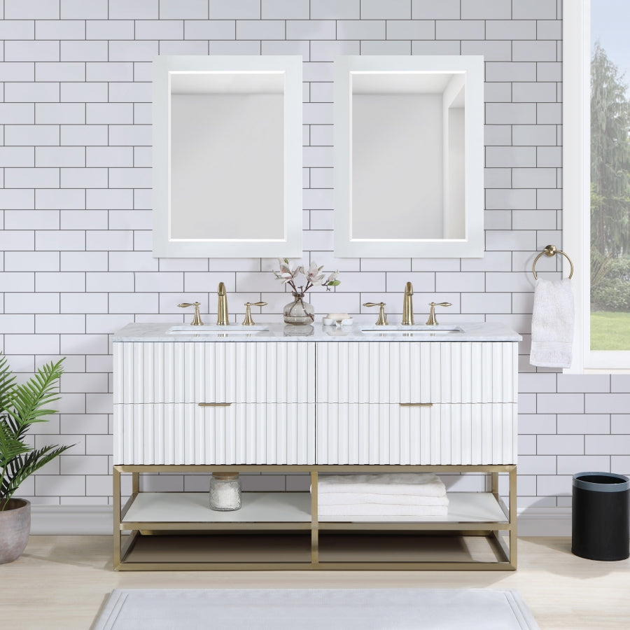 Meuble-lavabo mural pour salle de bain avec lavabo inclus