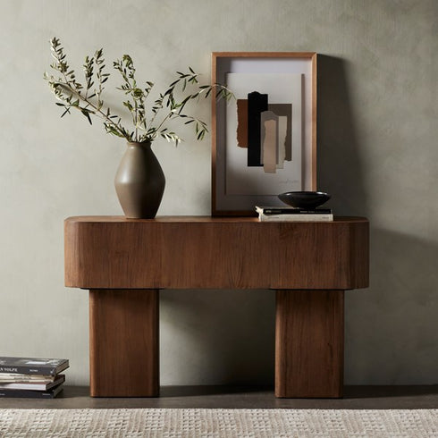 Blanco Console Table - Warm Umber Burl