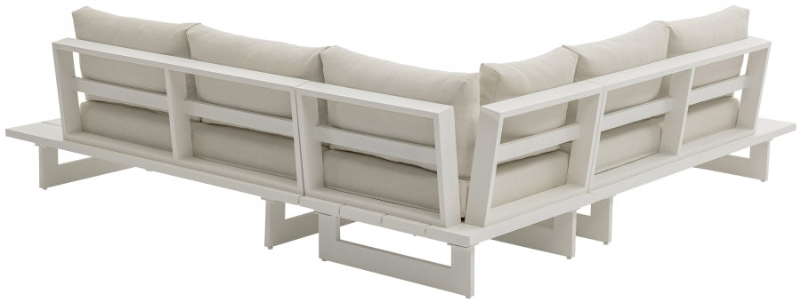 Maldives 102" Water Resistant Fabric Upholstered Outdoor Patio Modular Sectional