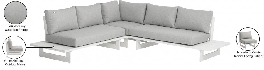 Maldives 102" Water Resistant Fabric Upholstered Outdoor Patio Modular Sectional